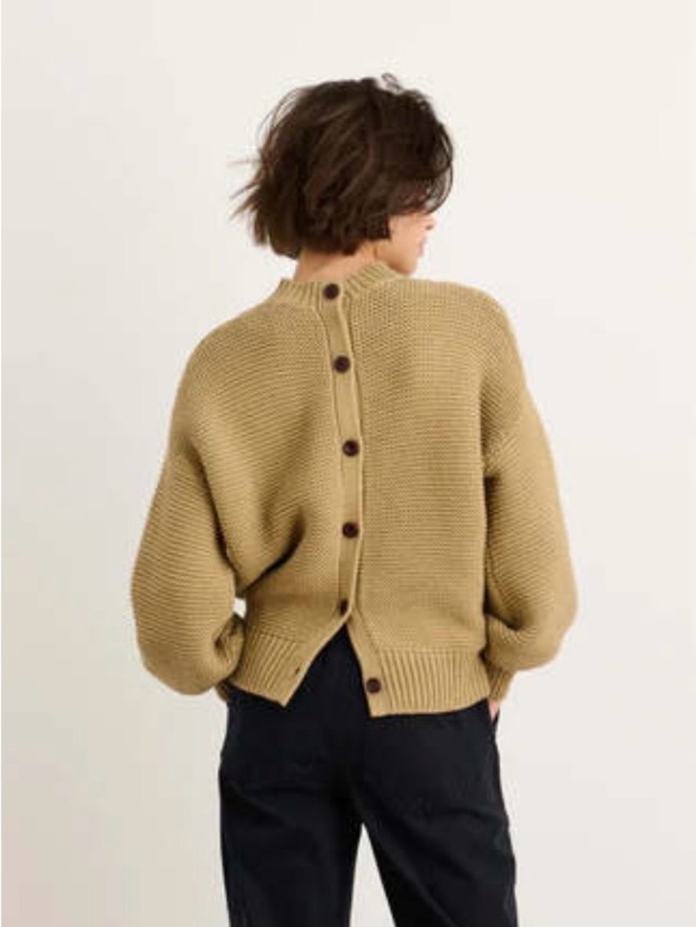 Alex Mill Button Back Sweater in Vintage Khaki - Picture 3 of 7